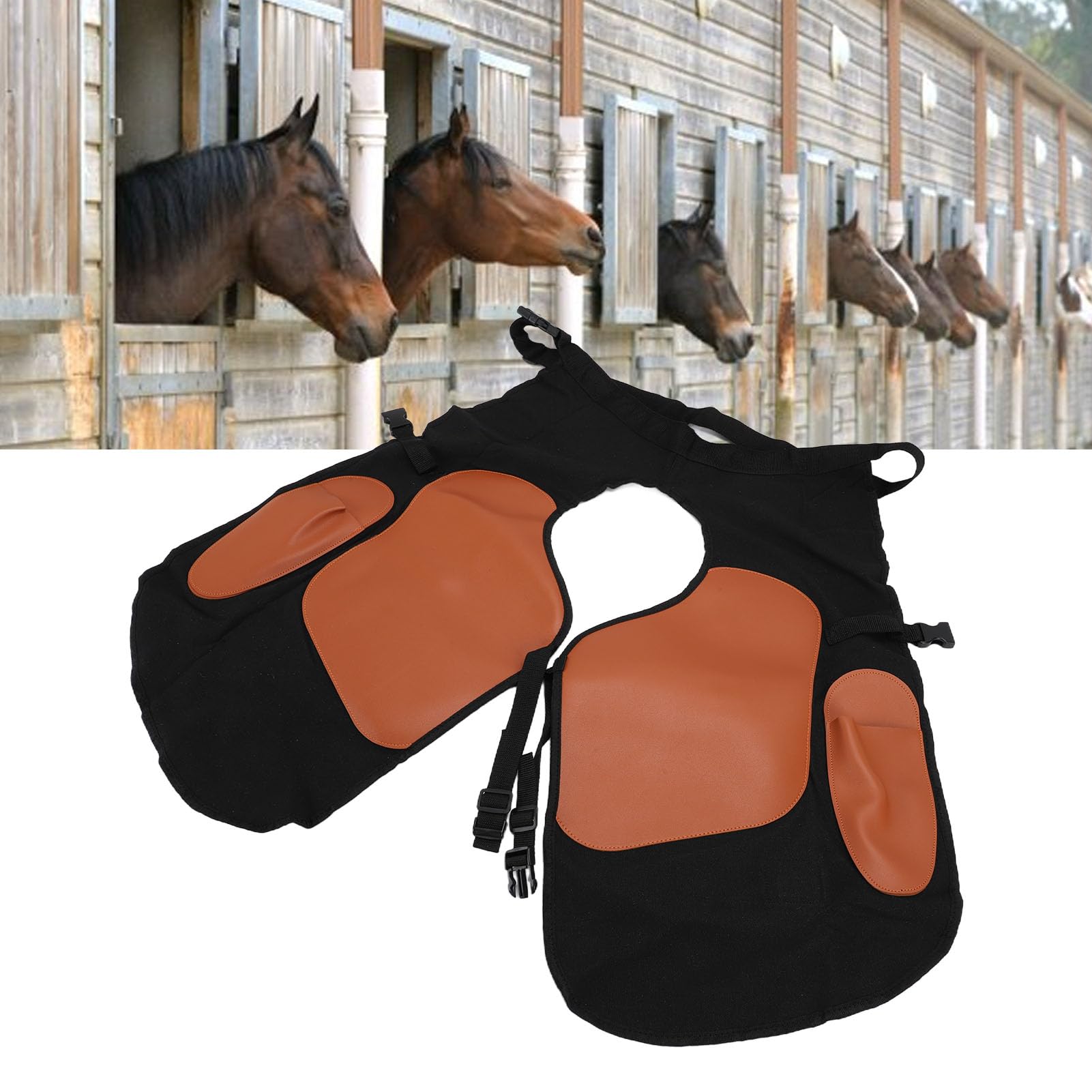 Focket Grembiule da Maniscalco Equino, Design Ergonomico Regolabile con Tela Ad Alta Resistenza e Rivestimento in PU, per Maniscalchi e Rifinitura degli Zoccoli, Prodotti Protettivi