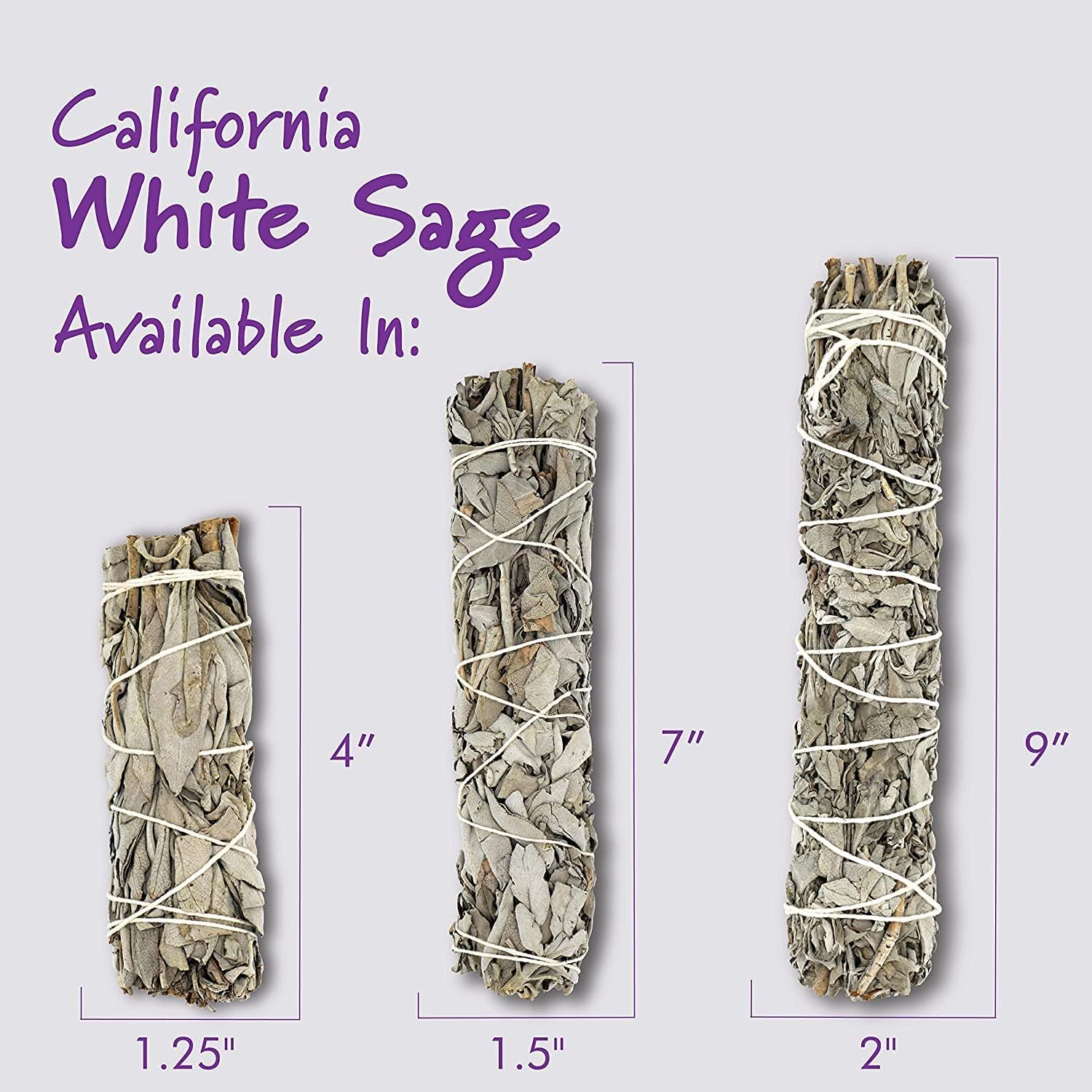 ESPOIR & AMOUR White Sage 4" Smudge Sticks - 25 Pack - Cleanses Negativity & Promotes Inner Peace