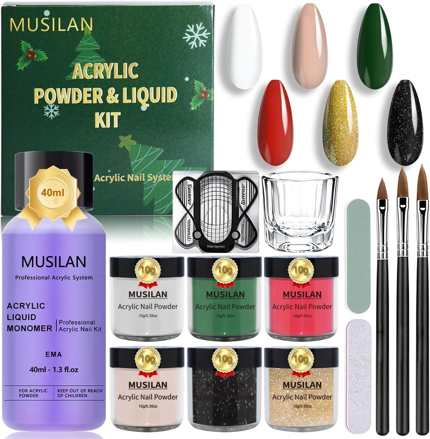 MUSILAN Acrylic Nail Liquid Monomer and Acrylic Powder Set For Beginners