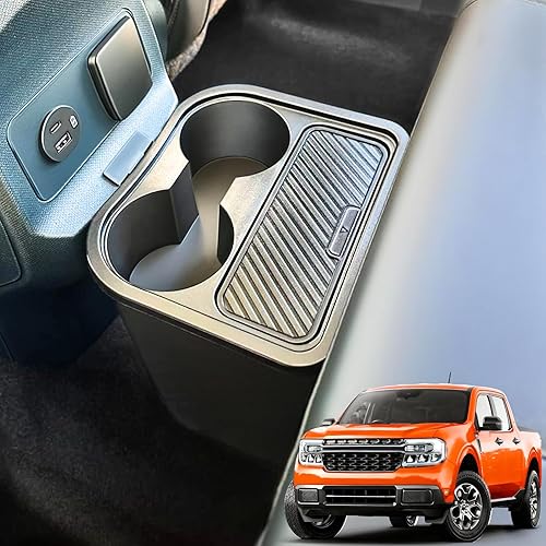 Bote de basura para Ford Maverick 2025 2024 2023 2022, cubo de basura trasero mejorado con soporte doble para accesorios interiores Maverick,