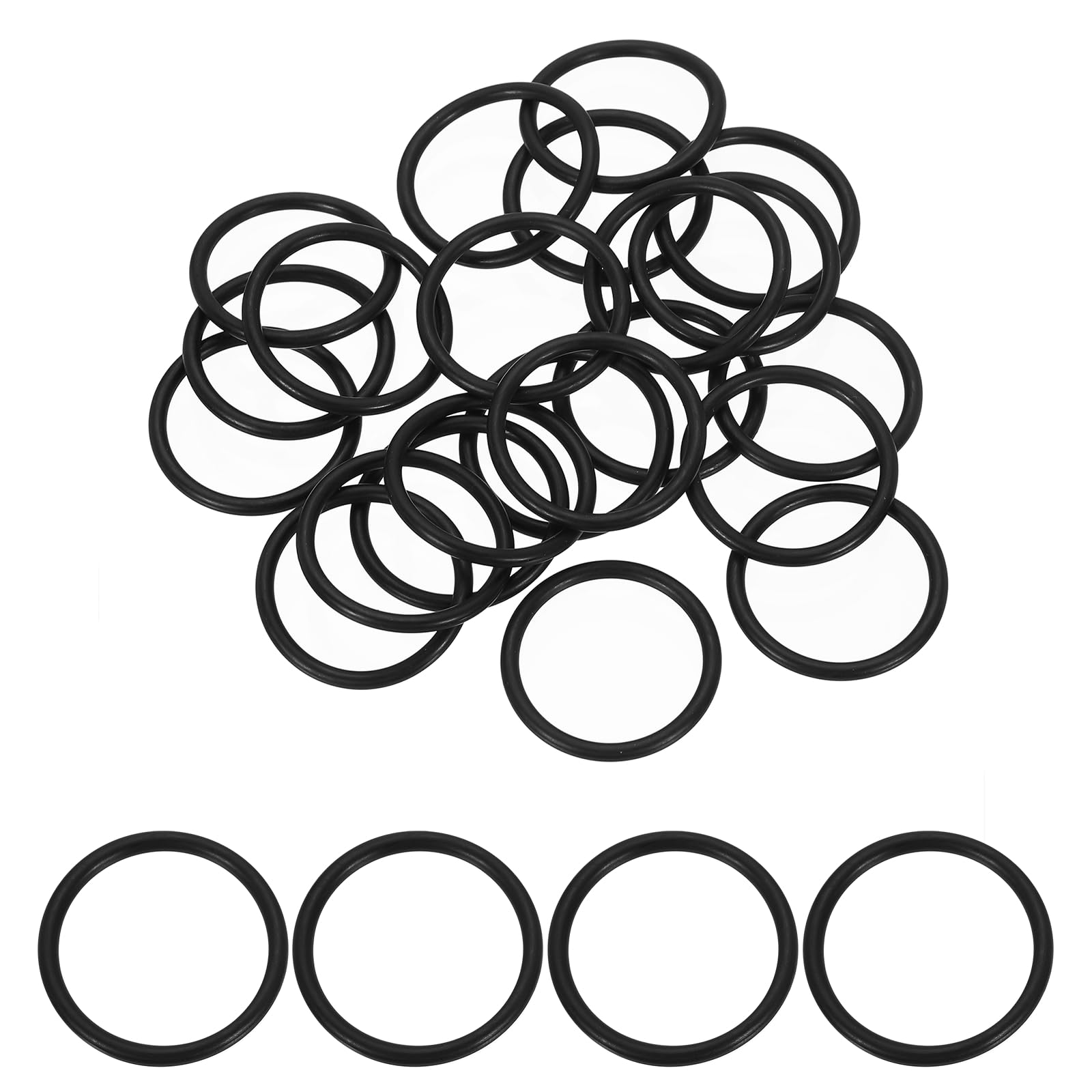 Photo 1 of uxcell 50Pcs AS-120 O-Rings, Nitrile Rubber O-Rings 1" ID, 1-3/16" OD, 3/32" Width Round Sealing Gasket for Automotive Machine Plumbing Sealing Repair (70 Durometer, Black)