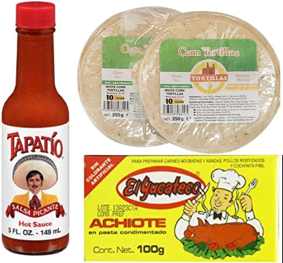 Mexican Tortilla Food Ingredients Set Include Corn Tortilla (Pack 2