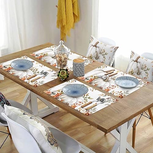 Vista 462 de Juego de 6 manteles individuales rojos para el día de San Valentín, diseño de corazón de San Valentín, resistentes al calor, lavables, manteles