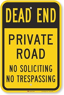 SmartSign - K-9160-EG-12x18 "Dead End - Private Road, No Soliciting, No Trespassing" Sign | 12" x 18" 3M Engineer Grade Reflective Aluminum