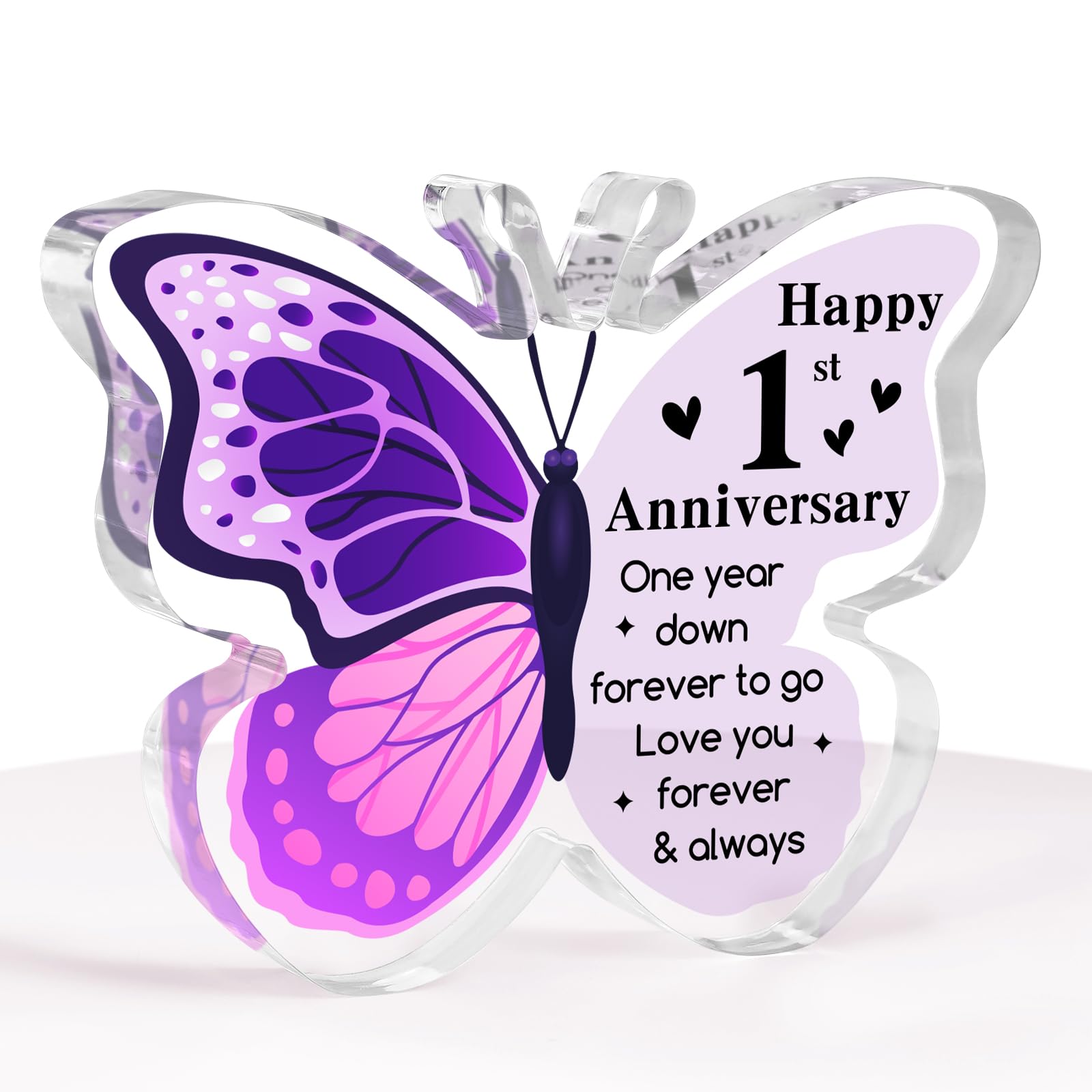 Regalo único para el primer aniversario, regalos de boda para marido, regalos elegantes de aniversario de 1 año para novio, novia, regalos románticos de primer aniversario para él y ella, placa