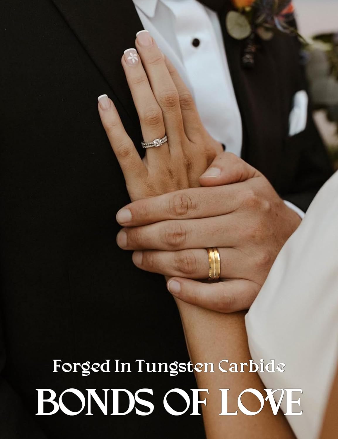 Jstyle Tungsten Wedding Rings for Men Black/Silver/Gold Mens Wedding Band 8MM Mens Engagement Rings Groove Beveled Edges High Polish/Matte Finish Men's Promise Ring Comfort Fit Size 7-14 - Image 5