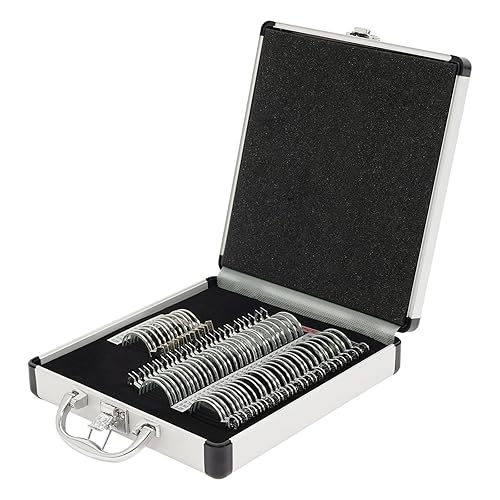 Professional 68 Pcs Optical Trial Lens Set Kit with Aluminum Case, Optometry Optician Test Trial Lens, 0.25-16.0D Concave
