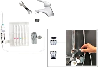 Irrigador Dental Grifo sin Baterías ni Electricidad | Irrigador Oral Profesional | Utiliza la Presión del Grifo para Chorro Lineal, Ilimitado y Silencioso| Conector Metálico (para Ducha)