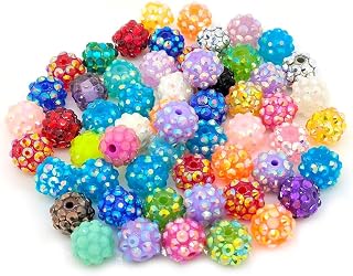 12mm Rhinestone Beads 100pcs 12mm Diameter Charms Mix Colors Randomly for Jewelry Making (Acrylic)