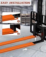 Vista 5 de Extensiones de horquillas de plataforma para carretillas elevadoras, extensiones de carretilla elevadora de acero resistente de 60 pulgadas