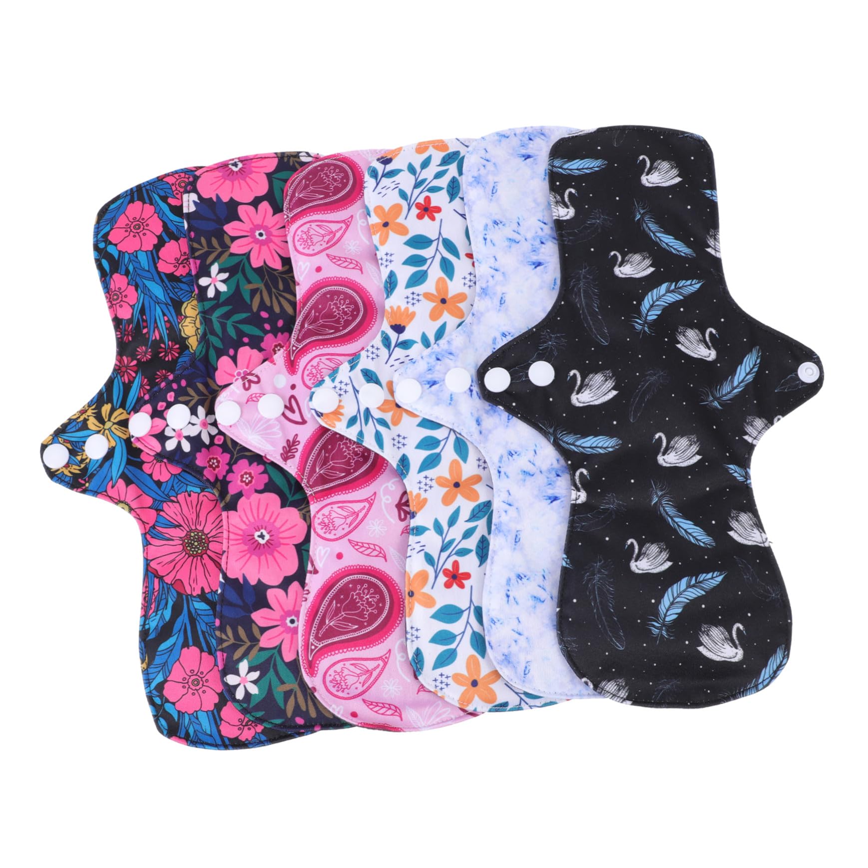 Gatuida 6 piezas Compresas Menstruales Reutilizables de Absorbentes y Lavables de Unidades para Mujeres y Postparto Cómodas y Duraderas Aptas para Uso Adulto y Cuidado Ambiental