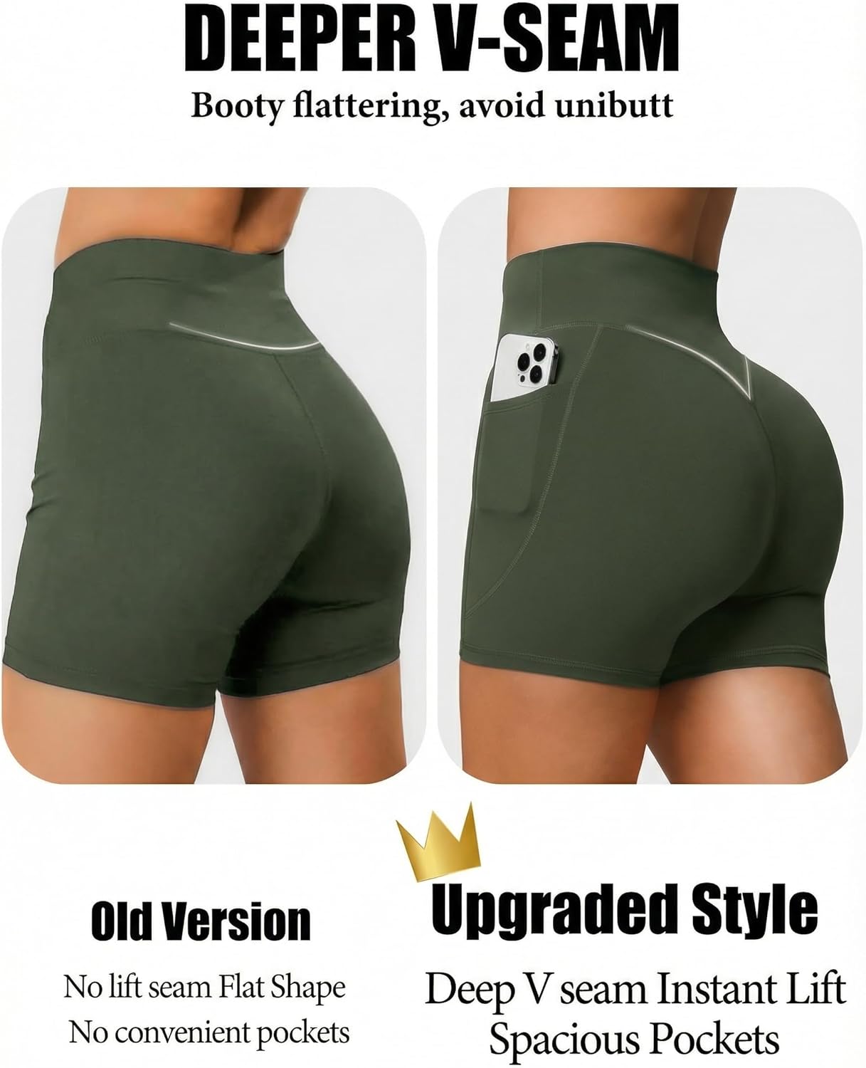 Olmlmt Biker Shorts Women 4.5" with Pockets High Waisted Spandex Yoga Workout Shorts