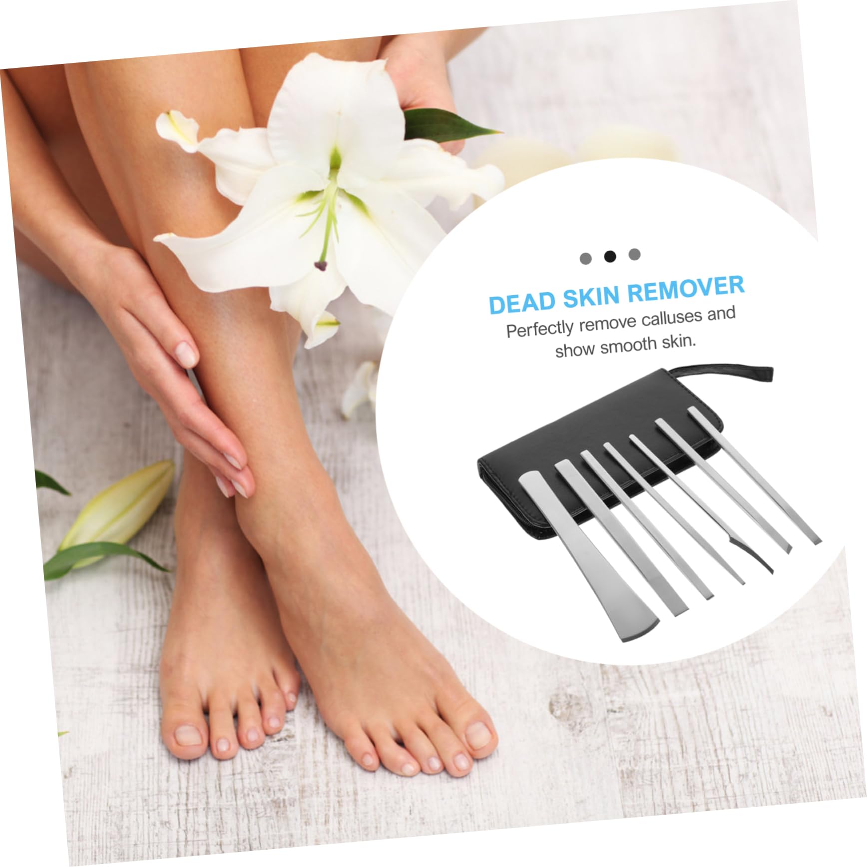 Set Coltelli per Pedicure 7 Pezzi in Acciaio Inox Argento | Uso Professionale e Domestico, Pulizia Mani e Piedi, Rimozione Pelle Secca e Calli