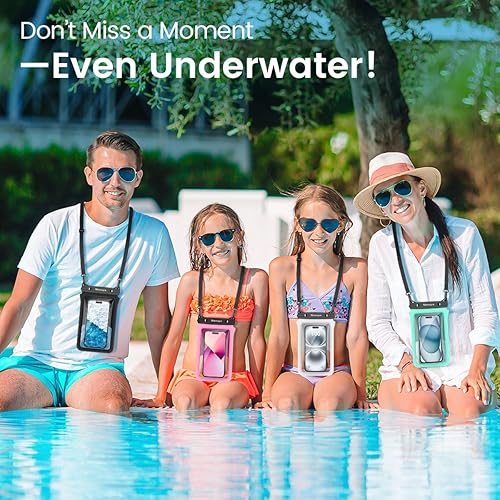 Miniatura 8 de Niveaya Bolsa impermeable para teléfono doble espacio, paquete de 2, funda impermeable con cordón para iPhone 1615141312 Pro Max de hasta 8.3