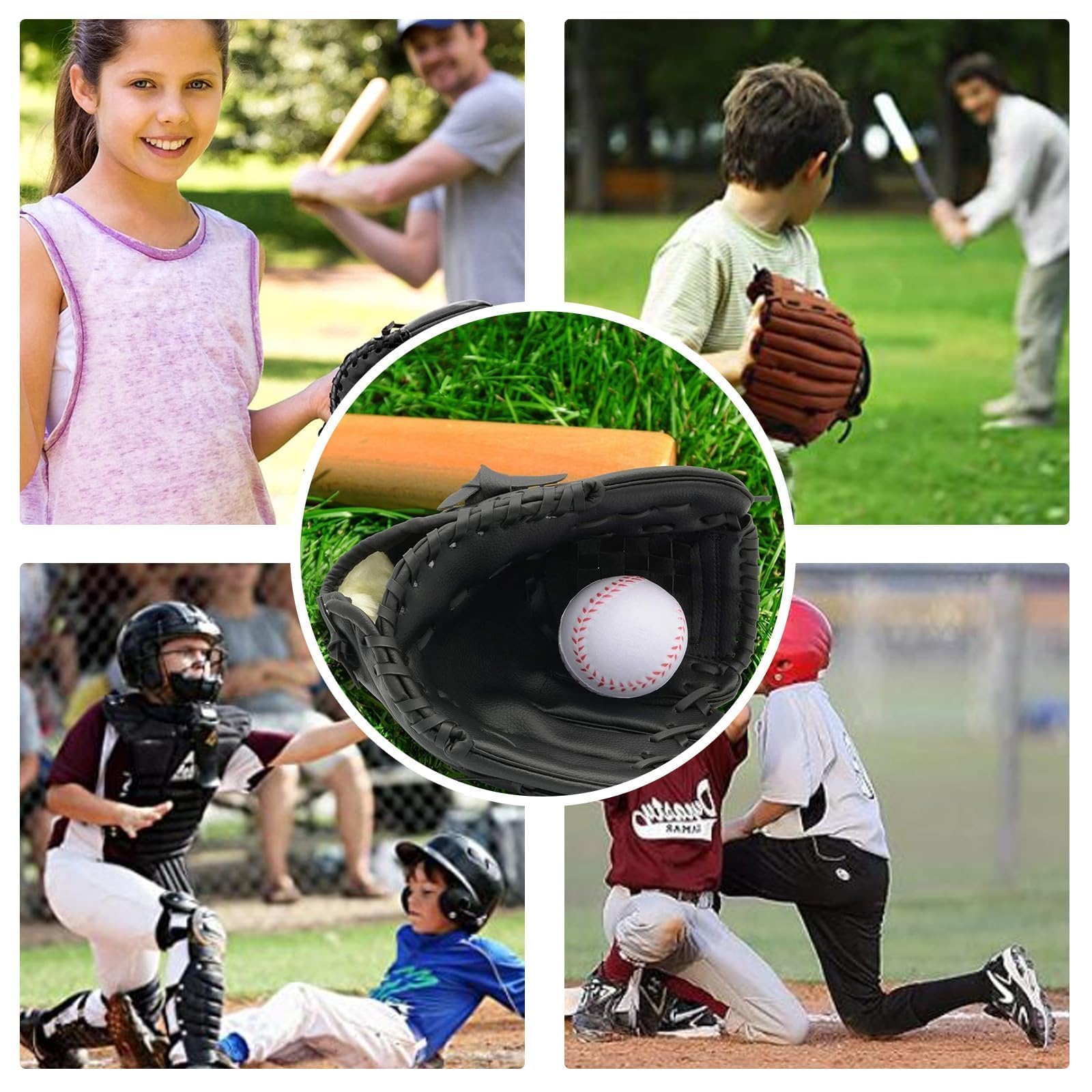 NIYATA Guanto da Baseball Adulto 11,5" Mancino Regolabile e Confortevole con Borsa