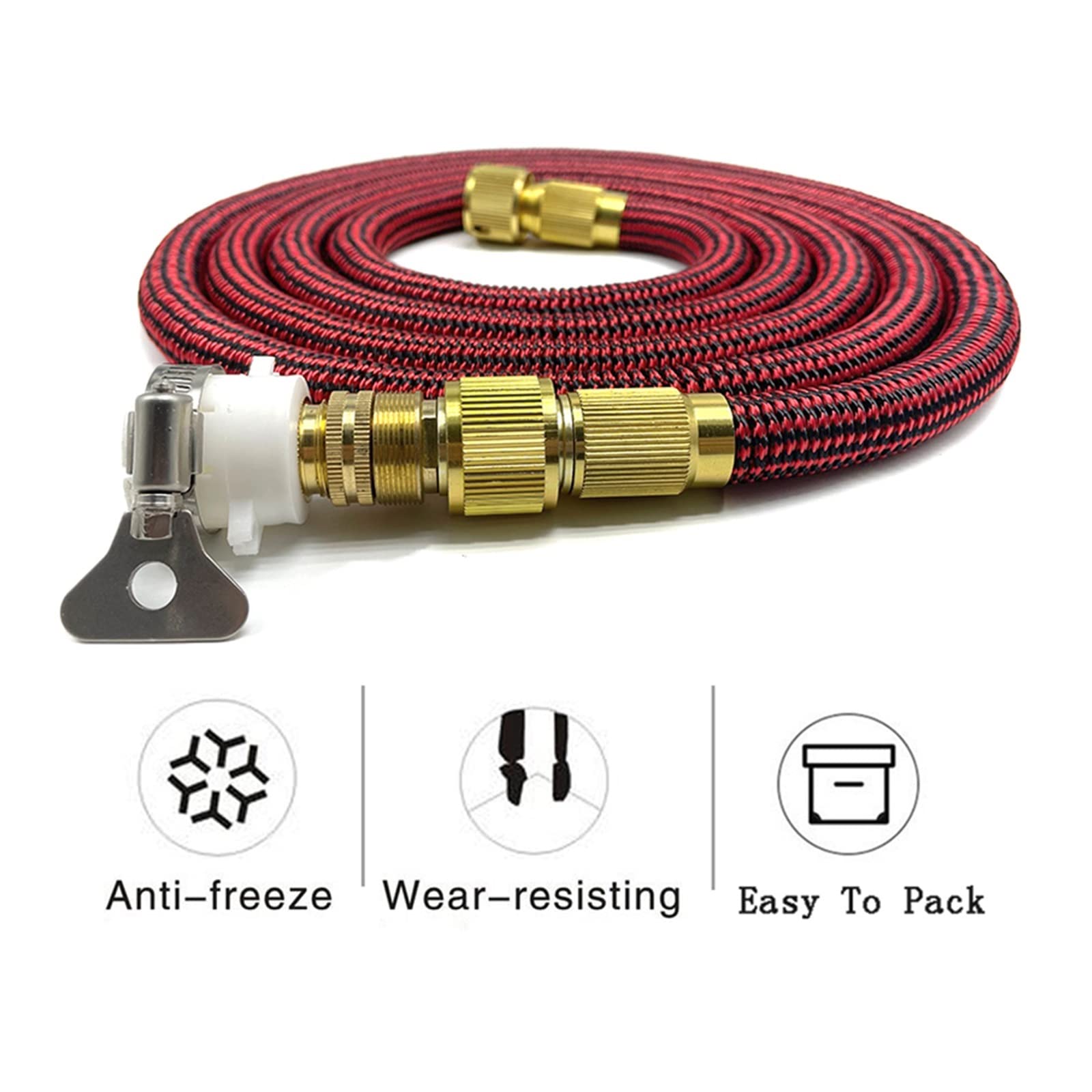 Wąż ogrodowy elastyczny Węże do podlewania ogrodu Podwójna lateksowa wysokociśnieniowa rura myjni samochodowej Ogrodnictwo Nawadnianie PłYnny Obieg(Just a single hose-01,125FT)