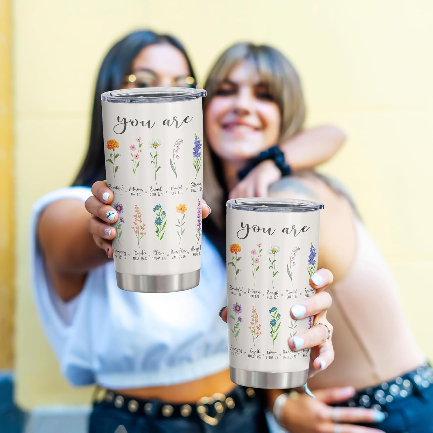 Christian Gifts for Women, Christian Tumblers 20oz With Flower, Religious Catholic Bible Gifts, Baptism Confirmation Gift For Girl, Spiritual Inspirational Birthday Gift for Women Mom Daughter - Image 4