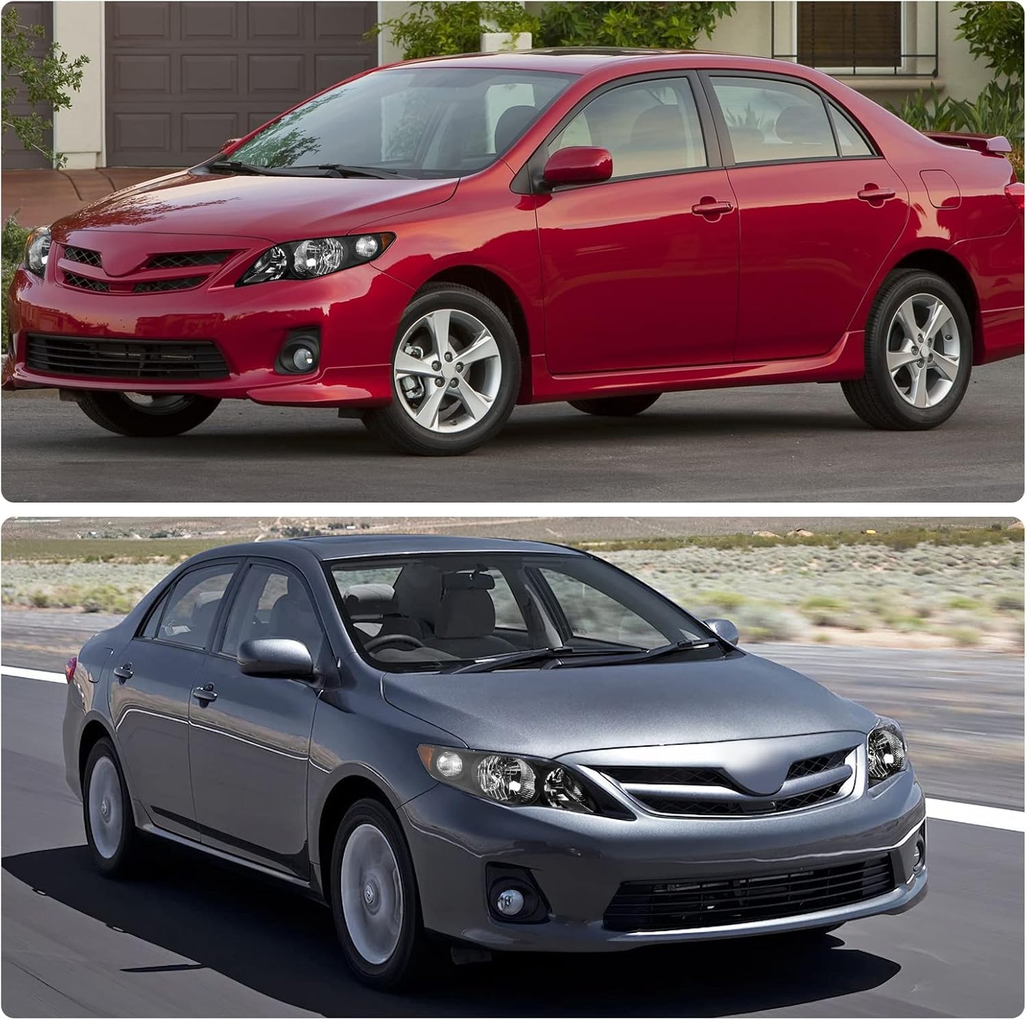 DWVO Headlights Assembly Compatible with 2009-2010 Corolla XLE/LE/Base (Not fit S/CE/XRS Trim) Headlamps Replacement Black Housing Pair (Driver + Passenger Side)