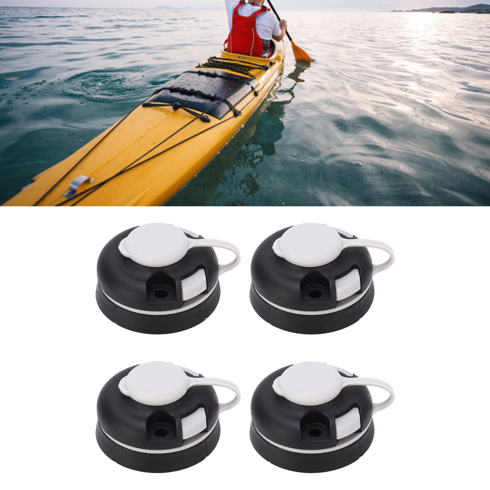 Topyond Base Multiuso per Kayak da 4 Pezzi, Base Rotonda Grande in Materiale PVC, Base per Kayak Portatile Facile da Installare (Nero)