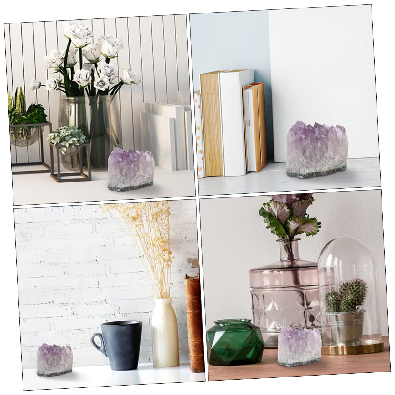 PLAFOPE 2pcs Amethyst Raw Stones Natural Crystal Specimens for Home Decoration Collecting