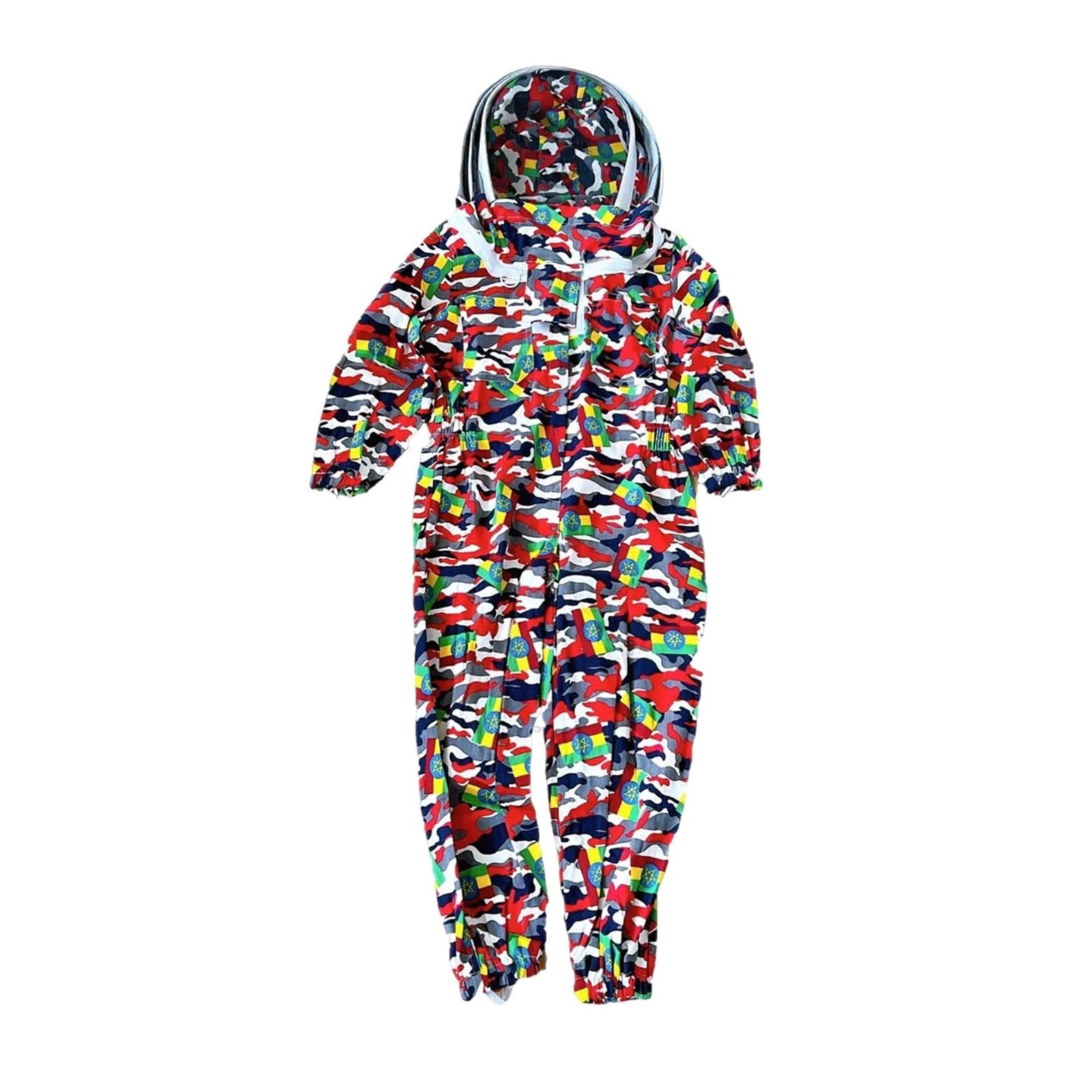 Traje de Apicultura Traje Protector de Cultura, Mono, Chaqueta de cultor, Ropa for niños y Adultos, Traje antiabejas de Cuerpo Completo, Ropa de Cultura de algodón(B Colorful)