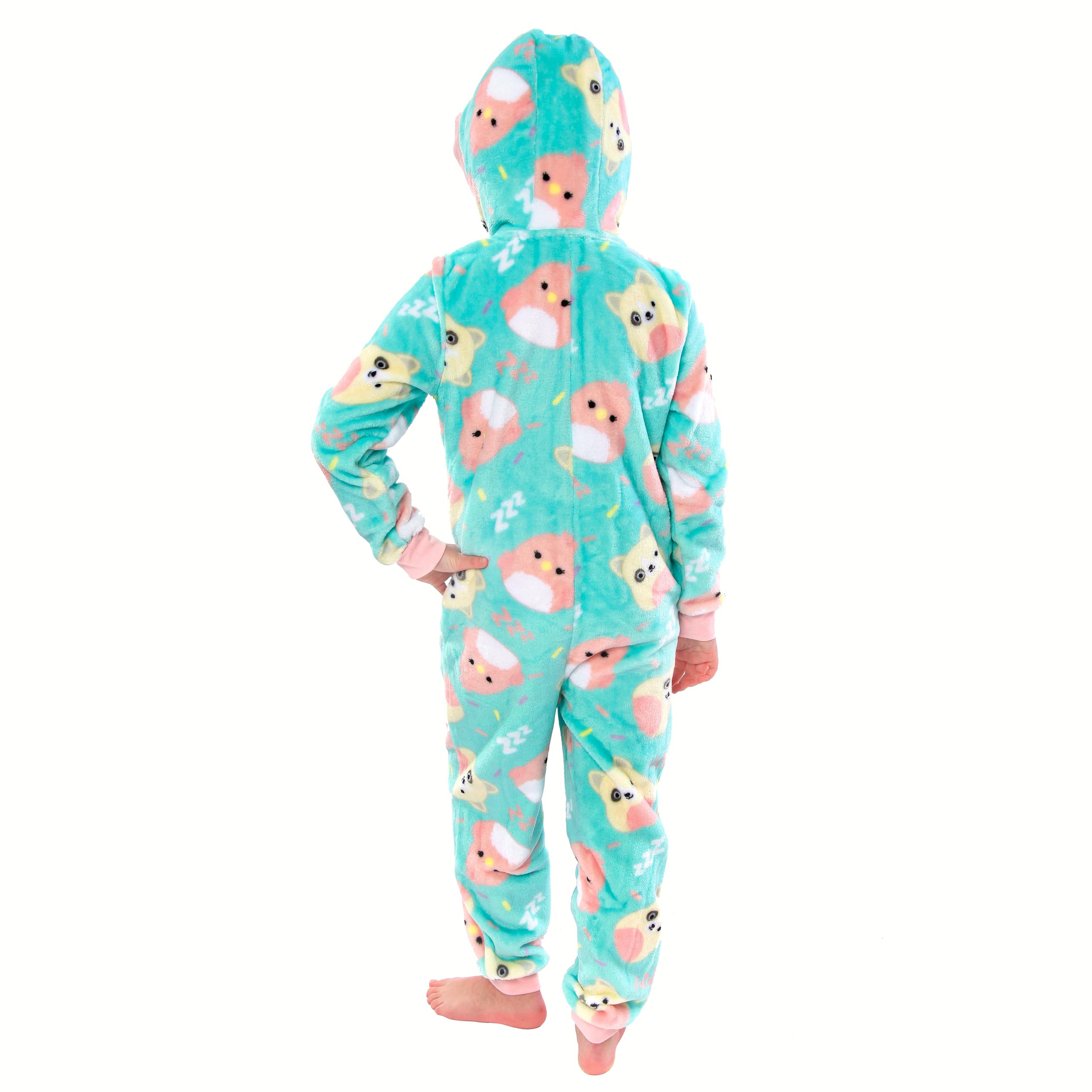 Squishmallows Dziewczyny Polarowe Onesie Charlie i Trina Kombinezon Kaptur