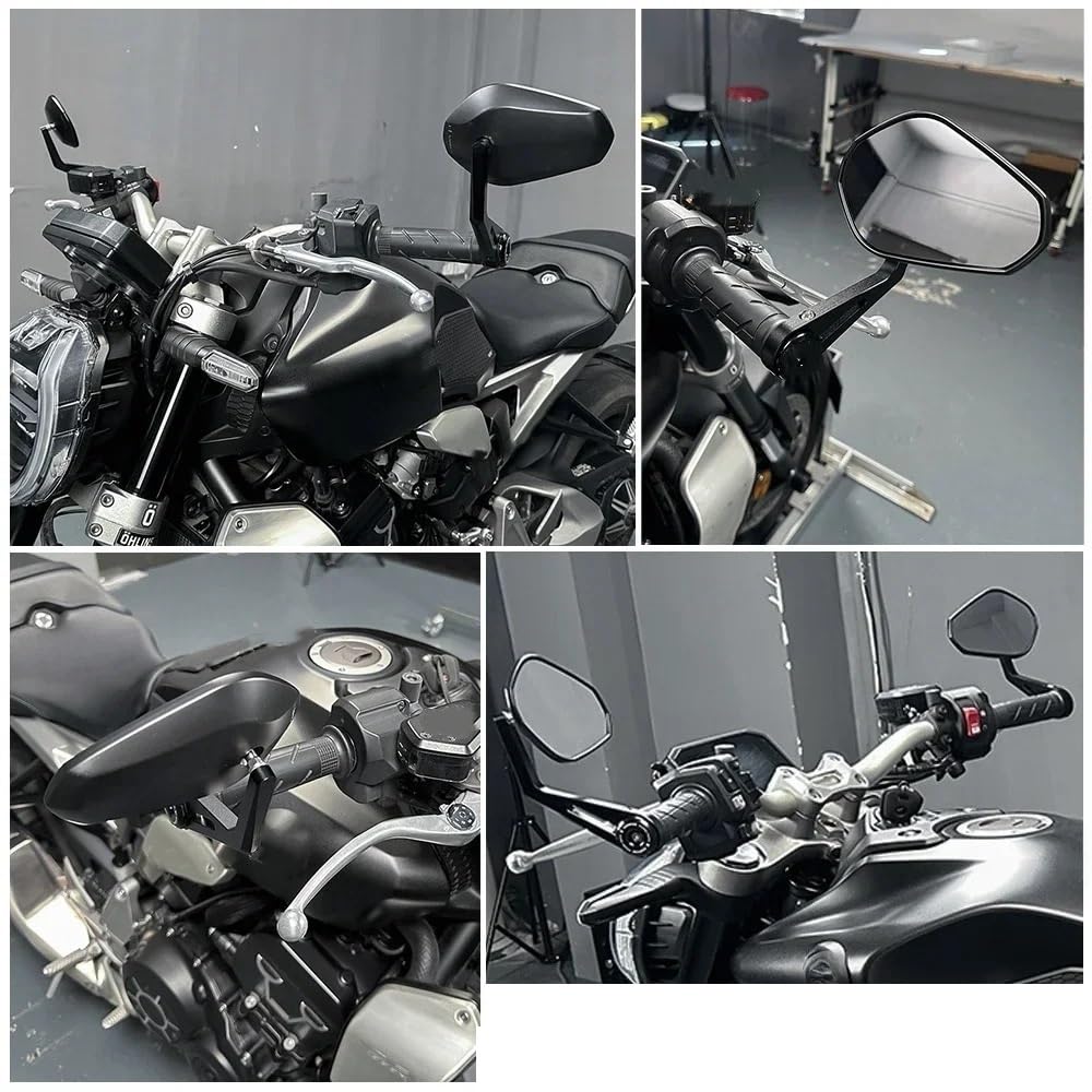 Moto Lusterko końcówkowe kierownicy Motocyklowa k Pasuje Do Honda CB650R CB 650F 500F 300R 250R 1000R CB750 Hornet 750 Koniec Kierownicy Lustro Motocykl Boczna Poprzeczka Lusterko Wsteczne
