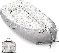 EAQ Espreguiçadeira de bebê, espreguiçadeira Snuggle Me, portátil, respirável e macio, travesseiro de espreguiçadeira de algodão orgânico, berço seguro para dormir, berçário, viagem, hora de brincar