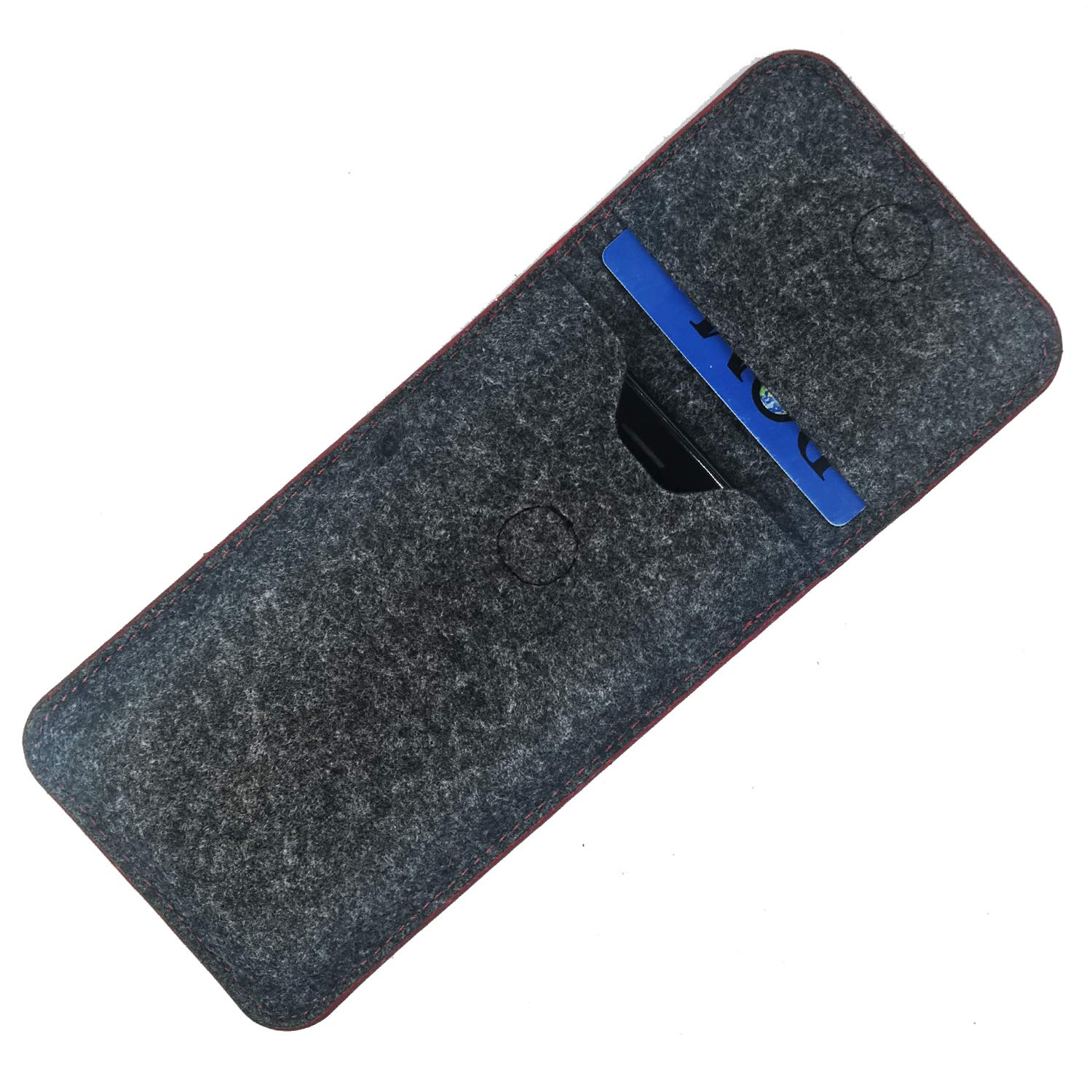 K-S-Trade Housse pour TCL 40 NXTPAPER Etui De Protection en Feutre Compatible avec TCL 40 NXTPAPER Couverture De Protection Housse Coque Gris Foncé Bordure Rouge