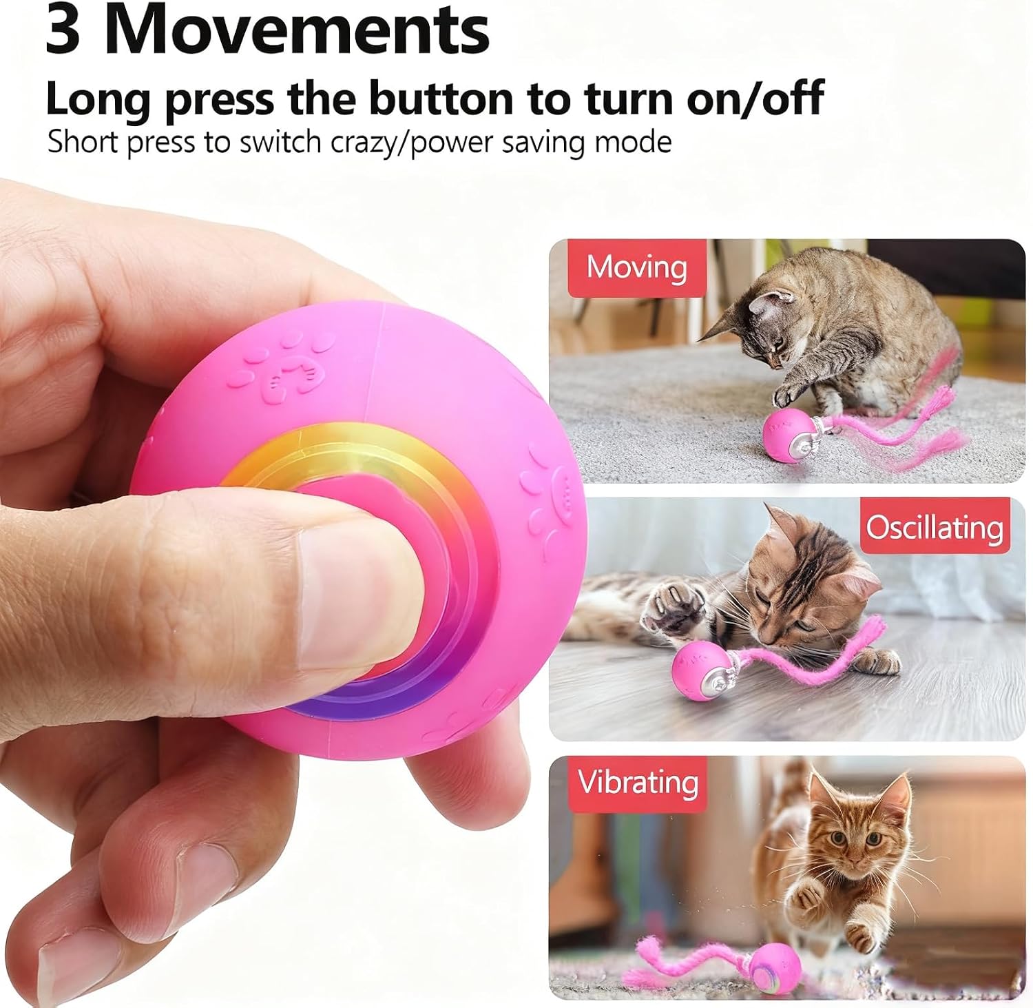 Speed 2.0 Tail Interactive Cat Toys, Rechargeable Ball for Indoor Cats image 5