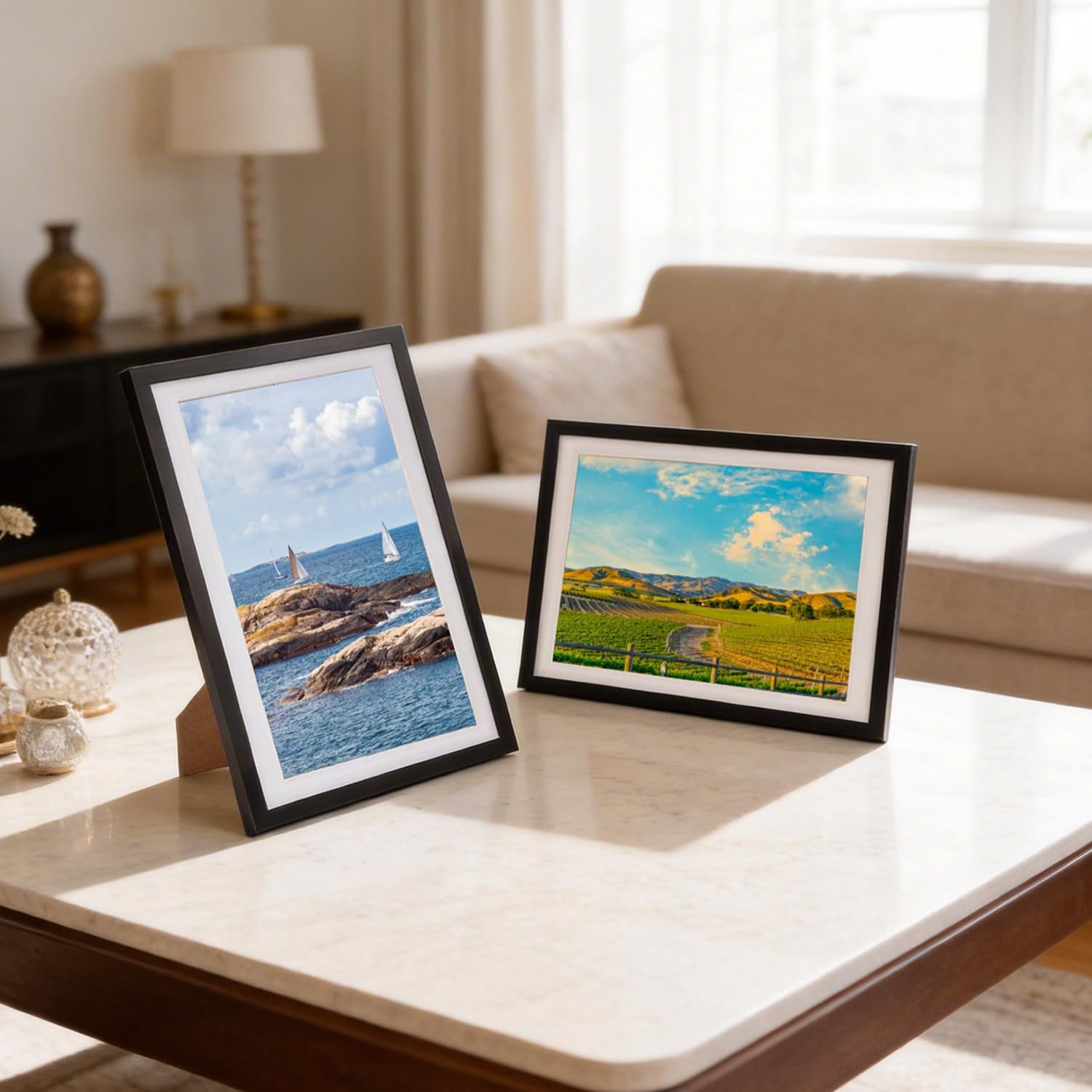 4 Stück Bilderrahmen A4 Schwarz – DIN A4 21x30 cm Kunststoffrahmen mit Plexiglas, Bilderrahmen Set für Fotos, Poster, Kinderzeichnungen & Galerie