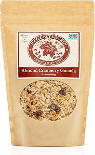 Maple Nut Kitchen Almond Cranberry Granola 10 oz – Crunchy, Delicious, Artisan Granola with Gluten Free Oats, Almonds, Cranberries & Maple Syrup | Vegan, Hearty, No Refined Sugar Breakfast Cereal