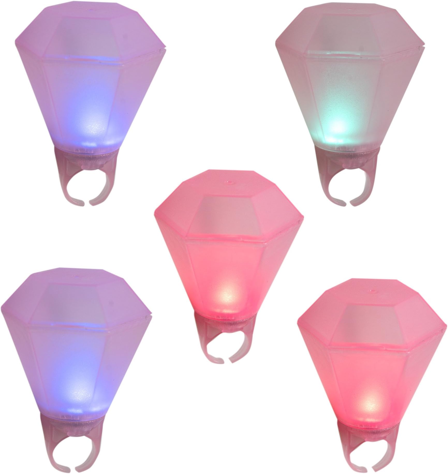 Shot Glass Ring Set for Bachelorette Party with LED Lights, Wedding Ring Shot Glass, Bridal Shower, Girls Night Out, Mardi Gras, Glow in The Dark Rings, Set of 5