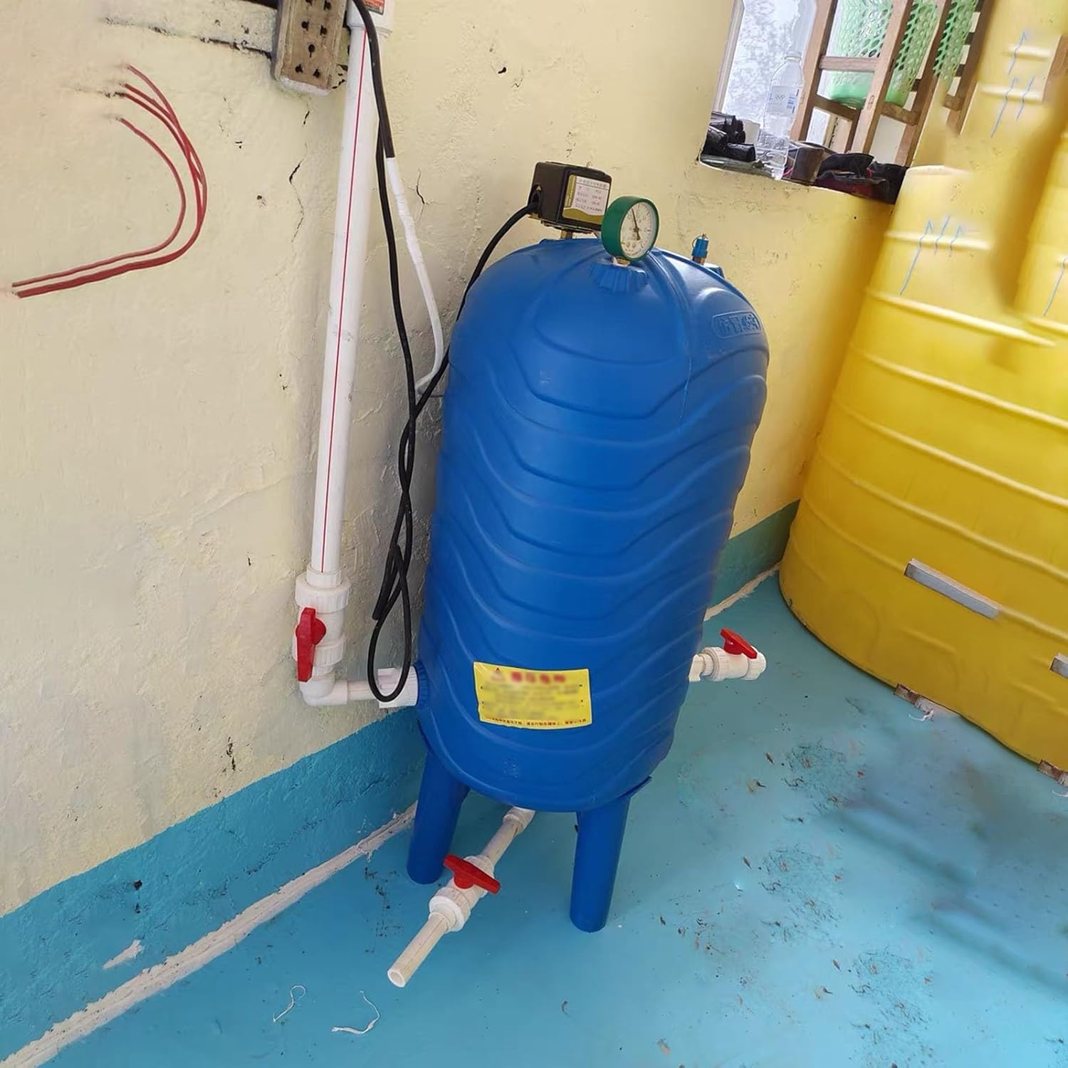 Depósito de presión de agua 60L-200L, recipiente de presión completo de bomba de pozo con kit de montaje para almacenamiento automático de agua en el hogar, jardín, granja e industrial