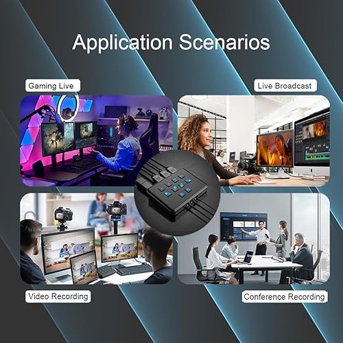 Miniatura 9 de Tarjeta de captura HDMI dual con conmutador de transmisión, transmisión y grabación en tarjeta de captura de video de 1080p60 para transmisión,