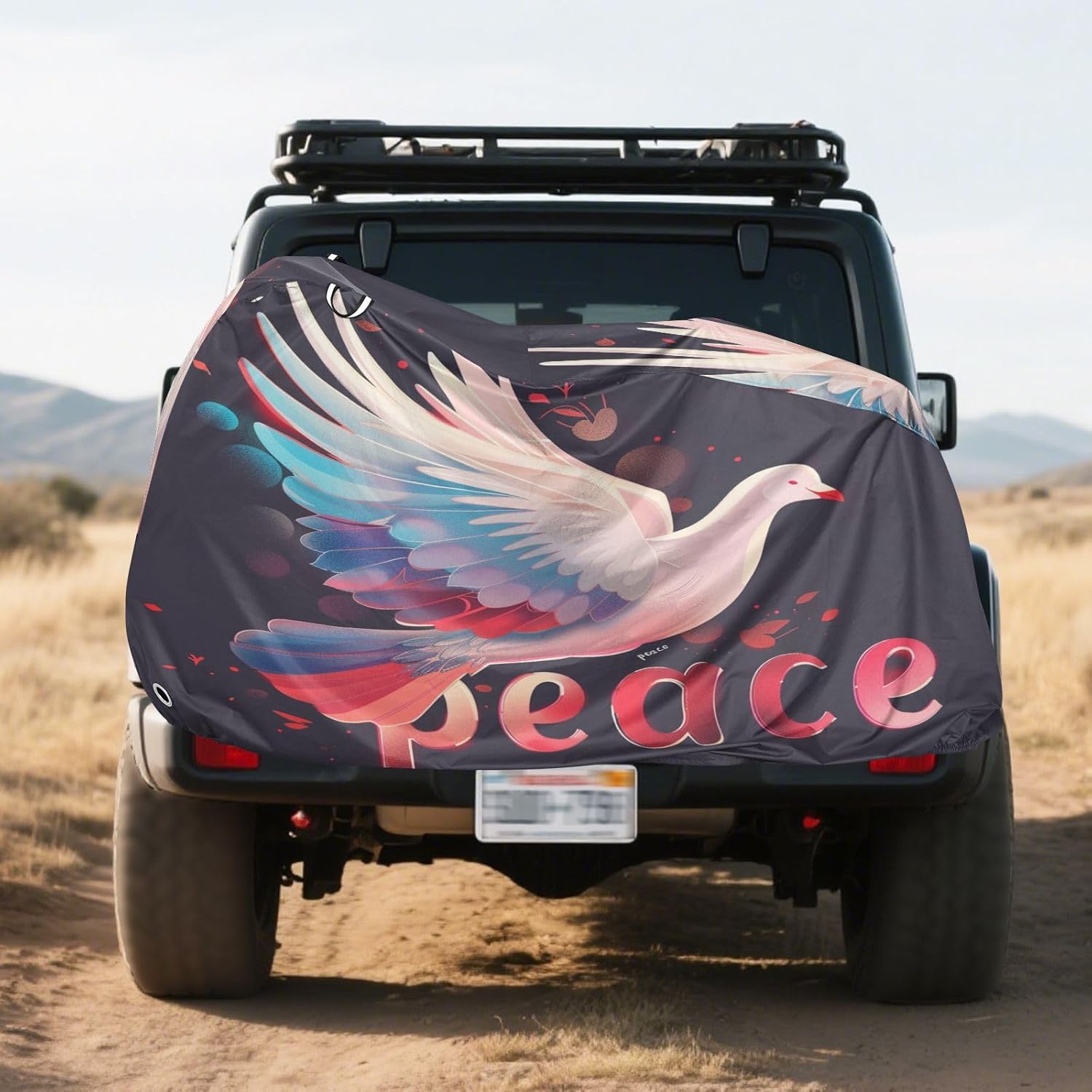 ALAZA Gradient Peace Dove Bike Cover Waterproof Outdoor Ebike Bicycle Covers Tarp Protection for 1/2 Bikes, Sun UV Dust Wind Proof