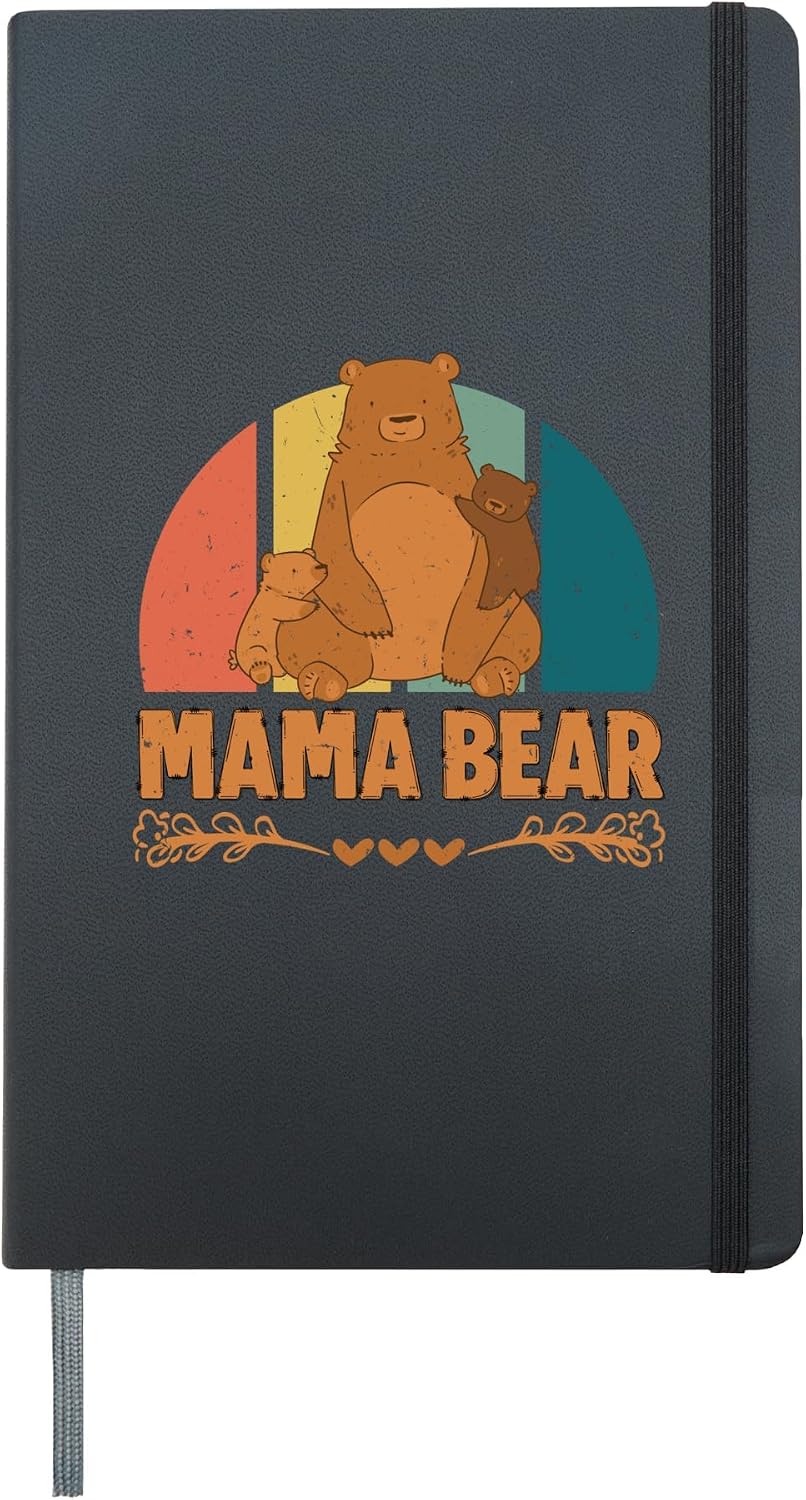 Soon to be Mama MOTHER BEAR Funny Baby is coming Hardcover Journal, Black