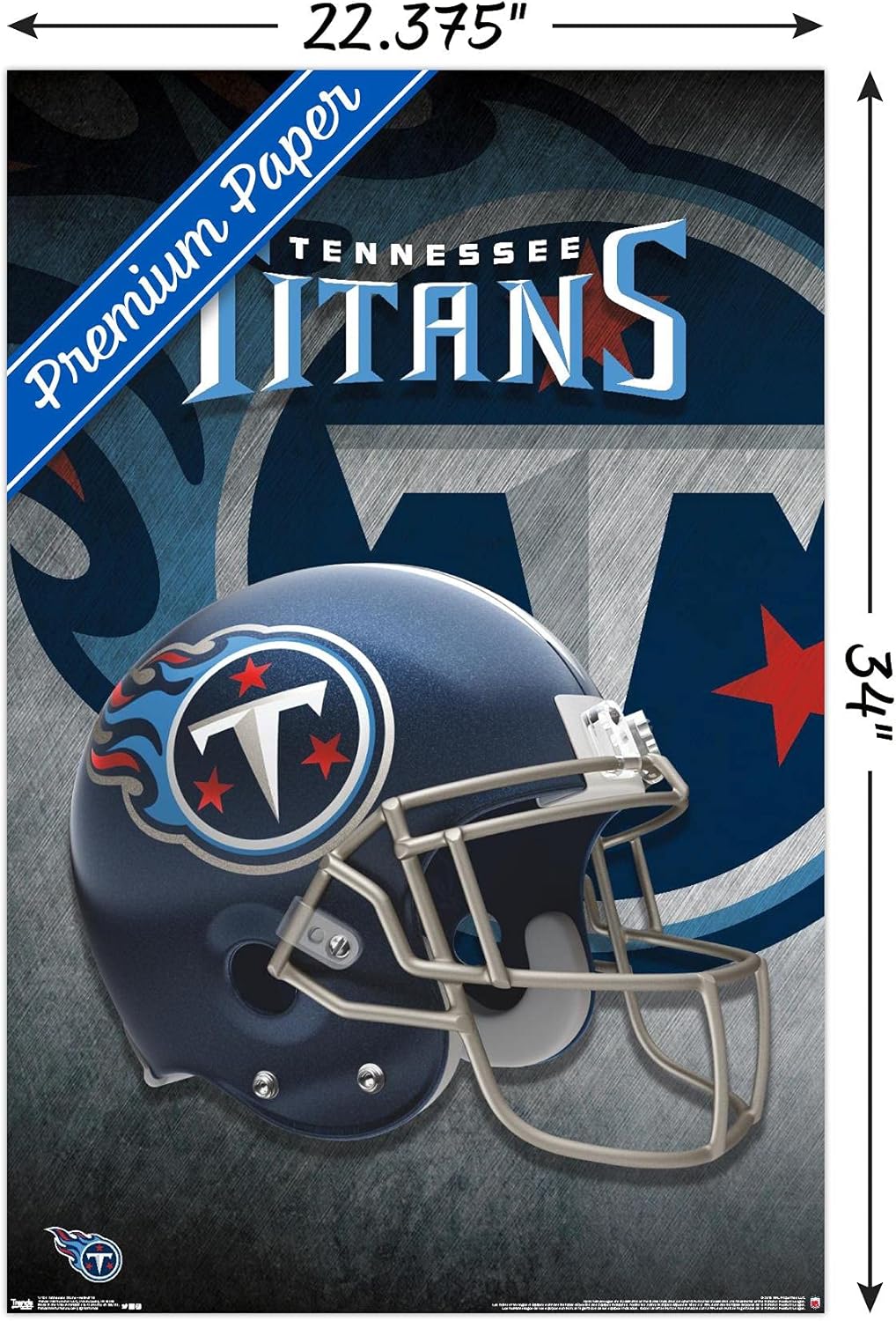 Trends International NFL Tennessee Titans - Helmet 18 Wall Poster, 22.375" x 34", Premium Unframed Version