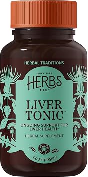 Herbs Etc. Liver Tonic Softgels, Organic, Gluten-Free, 60 Count