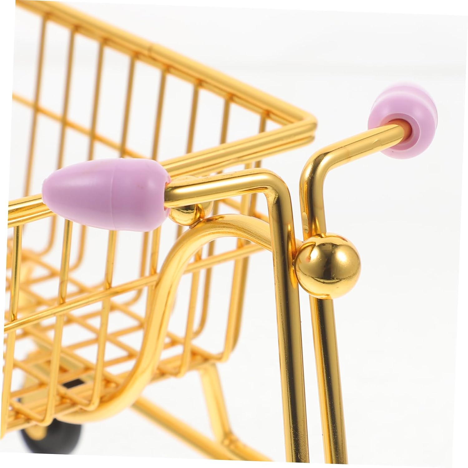 PRETYZOOM Cute Mini Shopping Cart Makeup Sponge Holder, Iron Desk Organizer image 3