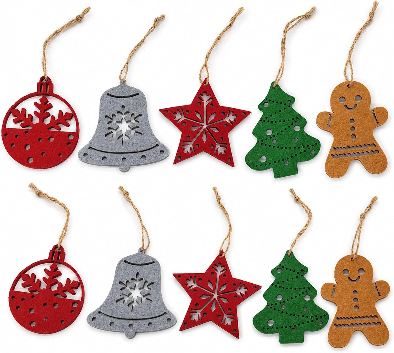 LUOZZY 10pcs Felt Christmas Hanging Ornaments Xmas Tree Pendants