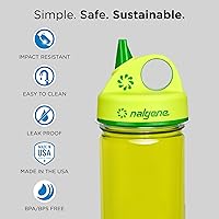 Vista 7 de Nalgene Kids Sustain Grip-N-Gulp Water Bottles Made with Material Derived from 50% Plastic Waste (Using ISCC Certified Mass Balance), Leak Proof