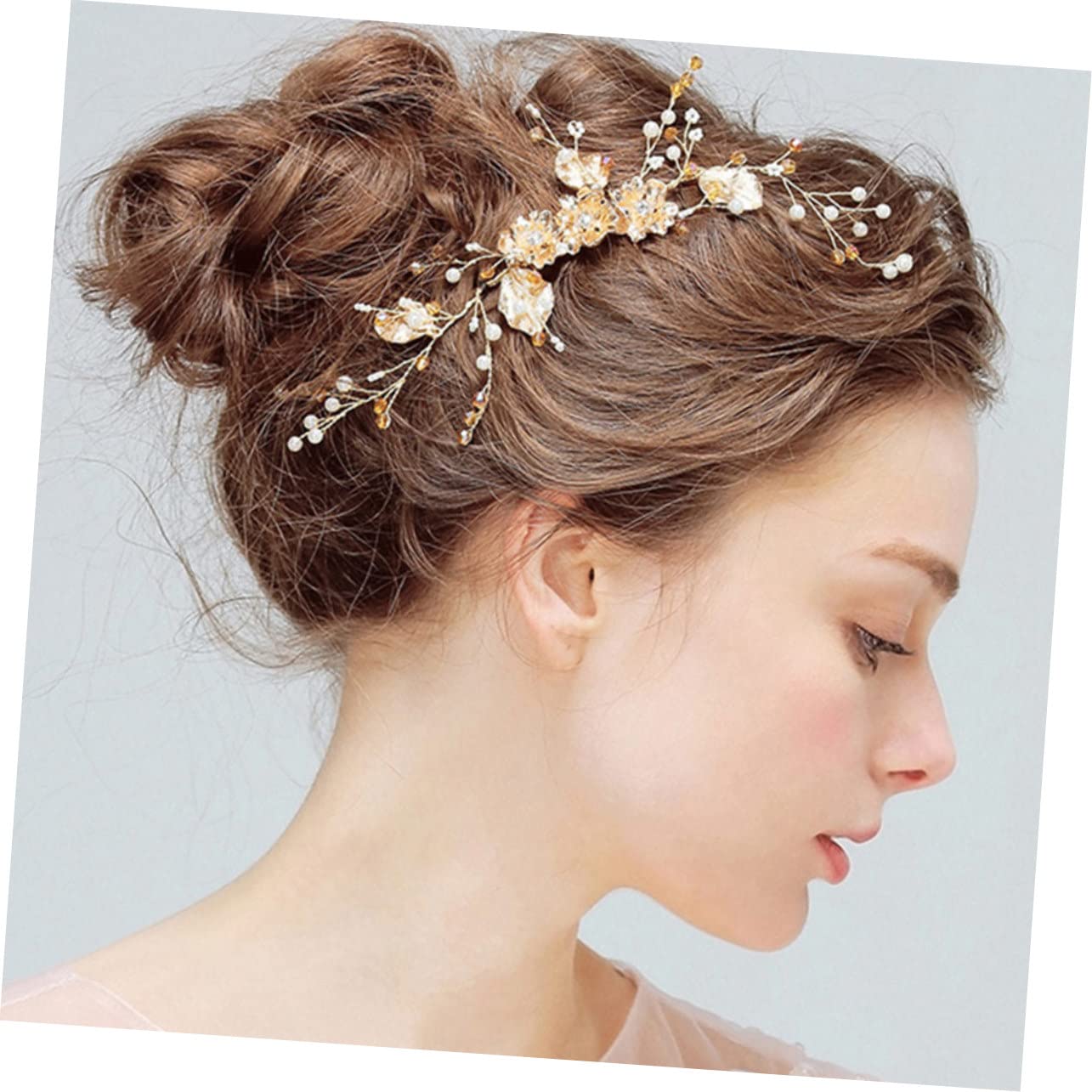 5St Kamm Hochzeit Haarspange Haarspangen für Damen Braut Haarnadel elegant die trauzeugen fot Kämme Tiara Kopfbedeckung für die Braut Haarschmuck für die Braut Zinklegierung Golden