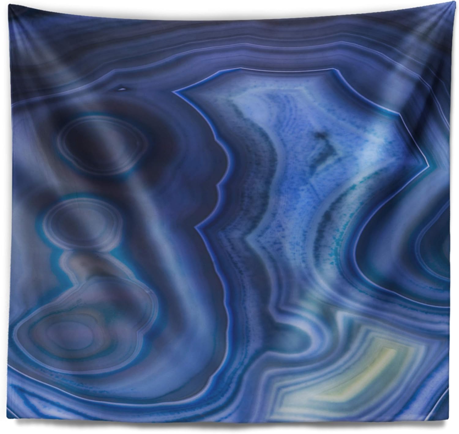 Designart ' Blue Agate Stone Design' Abstract Tapestry Blanket Décor Wall Art for Home and Office x Large: 92 in. x 78 in