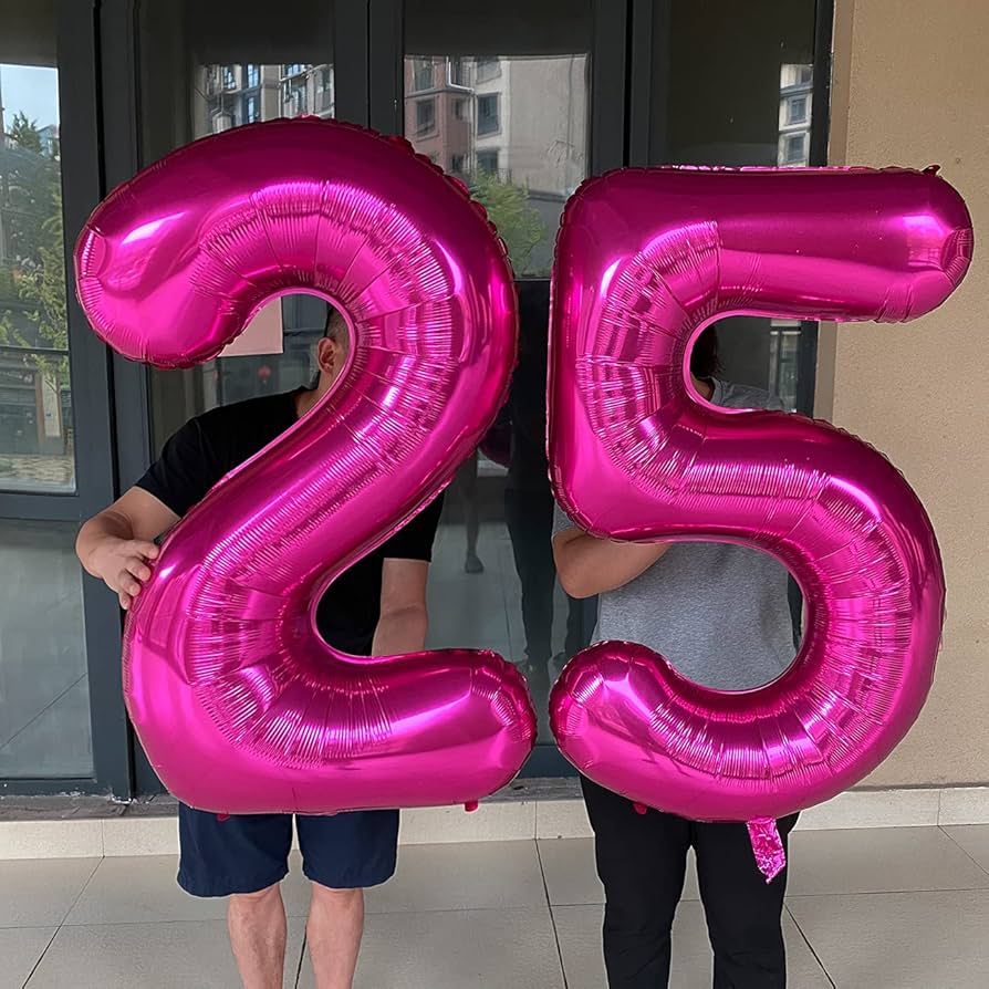 Amazon.com: Hot Pink Number 25 Balloon Dark Pink Number 25