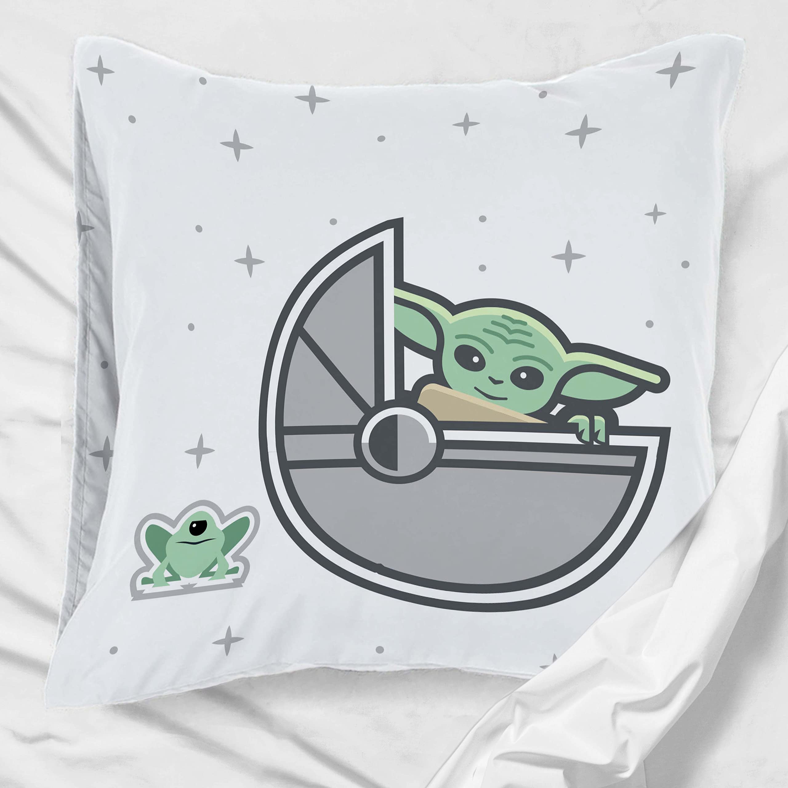 Star Wars Mandalorian La Prime la Plus Mignonne Set de taies d'oreiller réversibles Enfant 65x65 cm, 100% Coton - Lot de 2