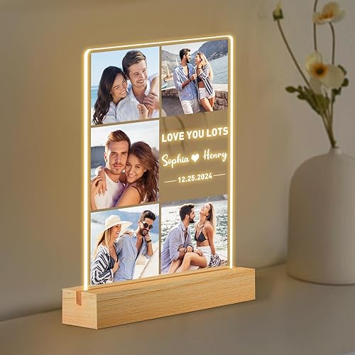 Miniatura 7 de Marcos de fotos personalizados con foto, marco de fotos personalizado con luz nocturna, marco de fotos personalizado, regalos personalizados de