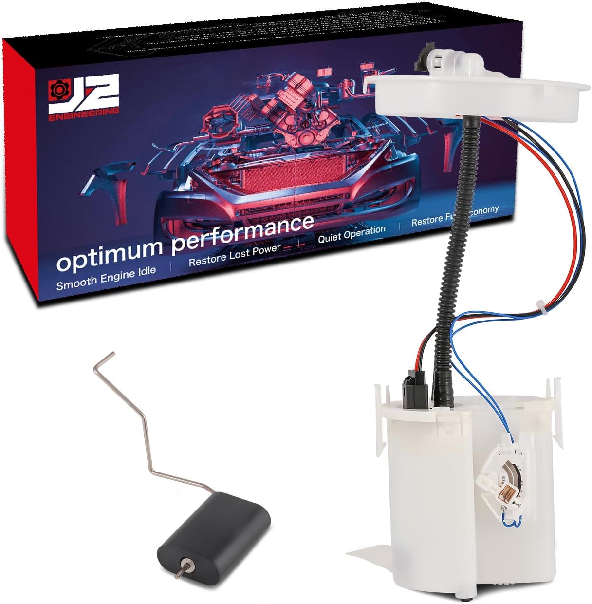 J2 Engineering Electric Fuel Pump Module Assembly Compatible with 10-12 Fusion / 11-12 MKZ / 10-11 Milan 2.5L Replace P2711M BP2561M P76583M E2561M, J2-FPM-0285