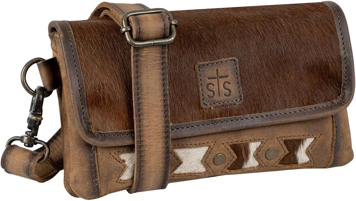 STS Ranchwear Womens Roswell Harper Tan Cowhide Crossbody Bag