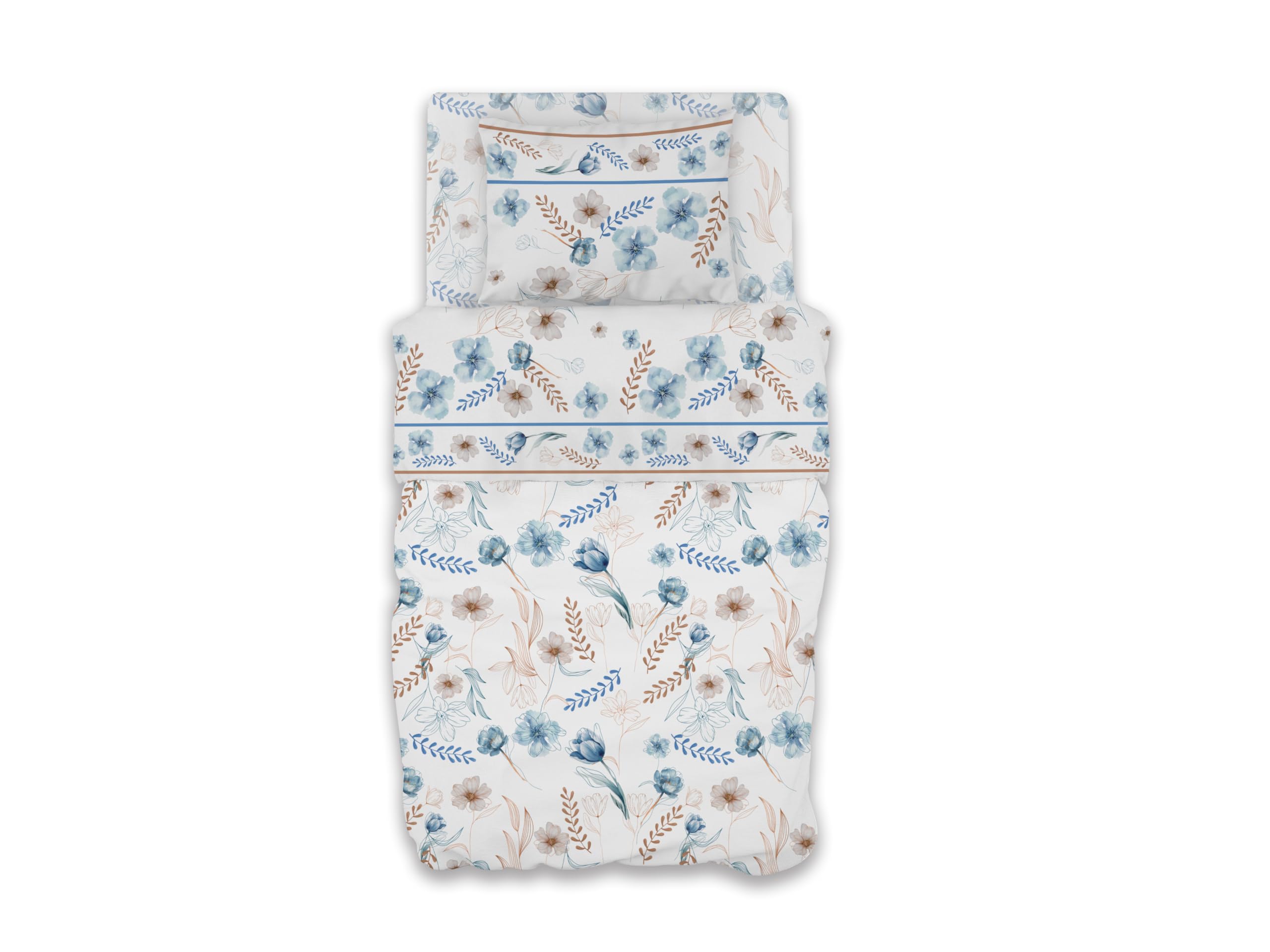 GEMITEX Completo Letto Cotone In, 100% COTONE, Traspirante, Privo di Sostanze Nocive, Qualità Certificata STANDARD 100 by OEKO-TEX Fiducia nel Tessile, SINGOLO, G21/BLUE, Designed in Italy